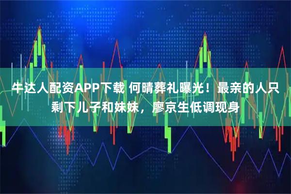 牛达人配资APP下载 何晴葬礼曝光！最亲的人只剩下儿子和妹妹，廖京生低调现身